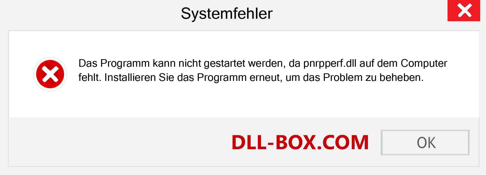 pnrpperf.dll-Datei fehlt?. Download für Windows 7, 8, 10 - Fix pnrpperf dll Missing Error unter Windows, Fotos, Bildern